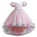 Children Baby Kids Spring Summer Girls Party Dress For Girls Colorful Train Kids Gown Girl Tulle Dresses Birthday Party Princess Children Princess Dress Kid Clothes Girl Dresses for Toddler Girls