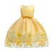 Flower Girl Dress Sleeveless A Line Short Dress Casual Print Yellow 130