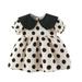 Girls Dresses Short Sleeve A Line Short Dress Dot Black 6