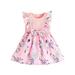 ZHAGHMIN Girls Easter Dress Size 6 Toddler Girls Sleeveless Floral Prints Bowknot Ribbed Princess Dress Clothes Pleated Dress for Kids Casual Dress Girls Size 8 Backless A Line Flower Girl Dress Sum