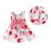 gvdentm Girls One Size and Toddler Embroidered Sleeveless Dress Girls Easter Dress Pink 3-4 Years