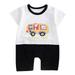 Children Baby Boys Girls Cartoon Romper Short Sleeve Cute Animals Jumpsuit Outfits Clothes Dinosaur Pack