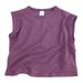 Toddler Boys Short Sleeve Shirt Tops Crew Neck Sleeveless Shirts Solid Print Purple 90