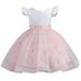Flower Girl Dress Short Sleeve Casual Dress Casual Print Pink 110
