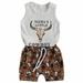 ZHAGHMIN Boys Outfits Boys Summer Cow Vest T Shirt Shorts Suit Handsome Loose Two Piece Suit Foreign Trade Style Suit Trend Sleepers Toddler Boy Summer Clothes Bodysuit Pant Set Little Boy Track Sui