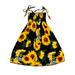 Girl s Summer Dresses Sleeveless Casual Dresses Floral Print Black 160