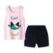 ZHAGHMIN 2T Summer Outfits Boys Kids Girls Boys 2 Piece Sleepwear Sleeveless T Shirt Shorts Pajama Loungewear Set Pj Toddler Boys Fashion Outfits Boy Clothes Summer Outfit for Boys Suspender Pants S