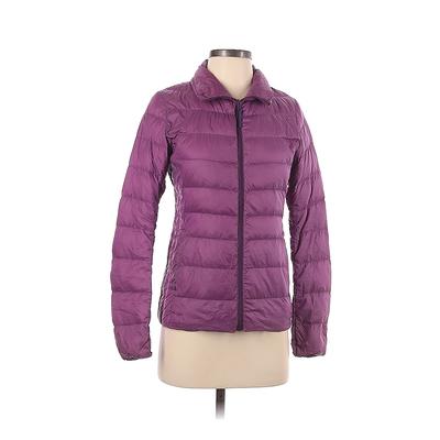 Uniqlo Snow Jacket: Purple Solid Activewear - Women's Size X-Small