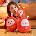 Xinwanna 6/18/28cm Rabbit Plush Doll Chinese Style Lucky Red Lovely Animal Doll Plushies Backpack Pendant Activity Gifts 2023 Year Mascot Doll Stuffed Animal Toy Girls Toy Gifts (M 1)