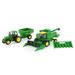 John Deere 1/64 Scale 5 pc Harvesting Set 4555 Tractor 7720 Combine w/2 Heads 500 Grain Cart