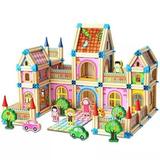 Wooden Castle Building Blocks Early Enlightenment Toy For Birthday Parties 268