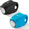 Super Bike Horn 120 Db Super 120 Db Bike Horn High-End Loud Cycling Horn Rainproof Bicycle Handlebar Bell Silicone Shell 6 Sound Modes (Black + Blue)