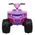 Zeni 12V Powersport ATV Quad Battery-Powered Ride on Toy Battery-Powered Kid s Ride on Vehicle Head Lights Music Player Boys and Girls Car Toy Pink