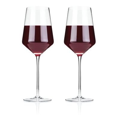 Angled Crystal Bordeaux Glasses by Viski in Clear