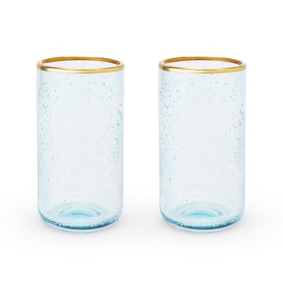 Aqua Bubble Glass Tumbler Set by Twine in Blue