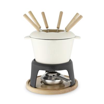 Cast Iron Fondue Set by Twine in White