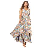 Plus Size Women's Georgette Flyaway Maxi Dress by Jessica London in Multi Painterly Paisley (Size 24 W)