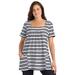 Plus Size Women's 7-Day Smock Trapeze Tunic by Woman Within in Black Double Stripe (Size 2X)