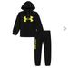 Under Armour Matching Sets | New Boys 4-7 Under Armour Black & Yellow Logo Graphic Hoodie Wordmark Joggers | Color: Black | Size: 5b