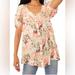 Free People Tops | Free People Callie Printed Tunic- Vintage Combo (Floral)-Size Small. Nwt. | Color: Pink/White | Size: S