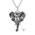 VONALA 925 Sterling Silver Elephant Urn Necklace for Ashes Cremation Jewellery for Ashes Memorial Keepsake Animal Jewellery Gifts for Women Men