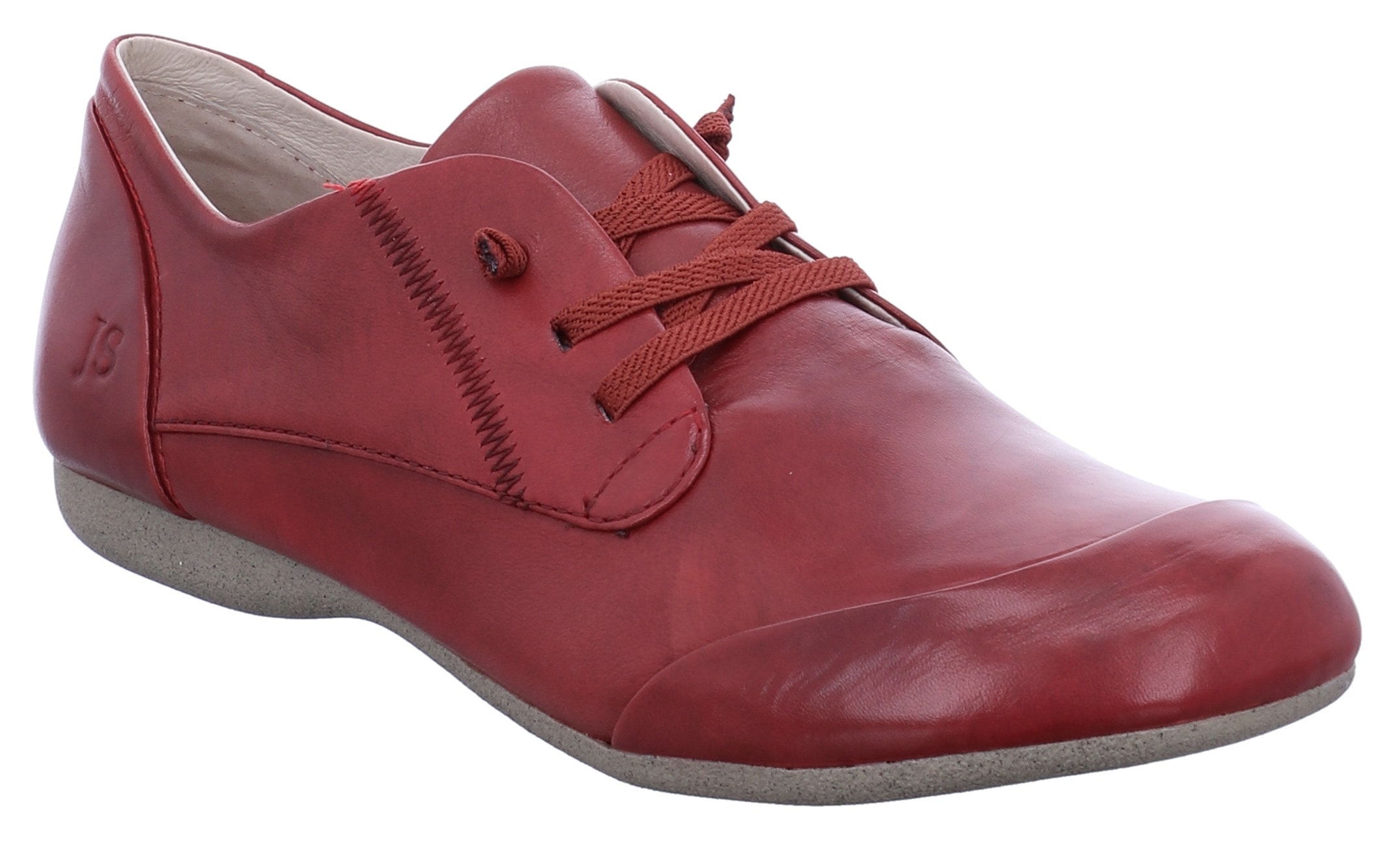 Slipper JOSEF SEIBEL "Fiona 01", Damen, Gr. 40, rot (rubinrot), Leder, Schuhe Slipper, Komfortschuh, Schlupfschuh mit elastischer Zierschnürung