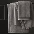 Terence Conran Hanway Ribbed Towels Grey Towels Bath Towel 70 x 127cm