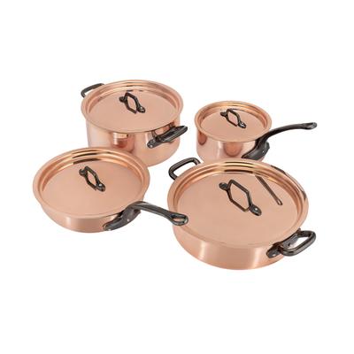 Matfer Bourgeat 915901 8 Piece Cookware Set, Stainless Steel/Copper w/ Cast Iron Handle