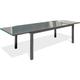 Tolede - Table de jardin 12 places en aluminium anthracite et plateau verre Dcb Garden Gris