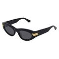 Bottega Veneta BV1189S Damen-Sonnenbrille Vollrand Butterfly Kunststoff-Gestell, schwarz