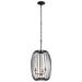 Nico 3-Lt Foyer Pendant - Carbon & Havana Gold