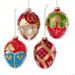 120mm Glass Egg Ornaments, 4 Assorted