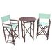 Bamboo Espresso Pub Set With 2 Black High Director Chairs & Round Table