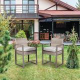Outdoor Wicker Club Chairs Dining Chairs with Cushions (Set of 2)