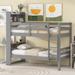 Twin over Twin Size Bunk Bed with Bookcase Headboard, Detachable Beds for Bedroom, Apartments & Kids Room, No Box Spring Needed