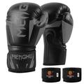 Boxing Gloves with Wrist Support Straps Kick Boxing Muay Thai Punching Training Bag Gloves Adjustable Handwraps Outdoor Sports Mittens Boxing Practice Equipment for Punch Bag Sack Boxing Pad