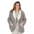Catalog Classics Womens Bed Jacket with Pockets Fleece Bed Jackets - Gray Medium