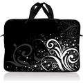LSS 10.2 inch Laptop Sleeve Bag Carrying Case with Handle for 8 8.9 9 10 10.2 Apple MacBook Acer Dell Hp Sony Black and White Floral