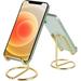 MENKEY Cell Phone Stand for Desk Cute Metal Gold Cell Phone Stand Holder Desk Accessories Compatible with All Mobile Phones iPhone Switch iPad