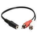 Fairnull 3.5mm 1/8 Stereo Female To 2 Male RCA Jack Adapter Aux Audio Y Cable Splitter