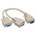 CableWholesale 30D1-27212 12 in. DB9 Serial Y Adapter - DB9 Male to Dual DB9 Female Beige