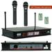 Vocal Karaoke Wireless Microphone System Dual Handheld 2 x Cordless Mic 6-8 Hrs Bundle