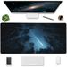 Desk Mat Blue Sky Forest Night 35.5 x 15.7 Mouse Pad Large Keyboard Mats for Desk Extended Mouse Pad Non-Slip Base Stitched Edges Desk Pad Desk Cover Home Office Accessories