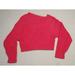 Free People Sweaters | Free People Sweater Small Pink Star Sign Pullover Asymmetrial Neckline Fuzzy Kni | Color: Pink | Size: S