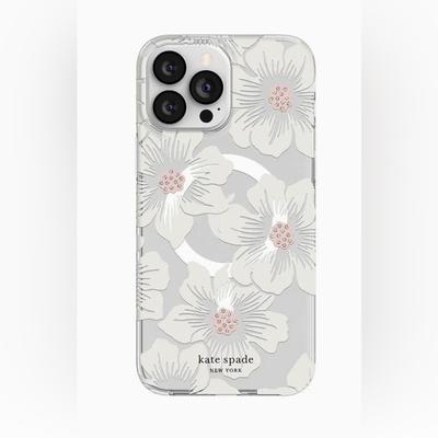 Kate Spade Cell Phones & Accessories | Kate Spade Protective Hardshell Case -Iphone 12/13 Pro Max Hollyhock-Nwt | Color: Pink/White | Size: 12/13 Pro Max
