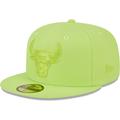 Men's New Era Neon Green Chicago Bulls Spring Color Pack 59FIFTY Fitted Hat