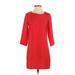 Forever 21 Casual Dress - Shift: Red Solid Dresses - Women's Size X-Small