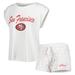 Women's Concepts Sport White/Cream San Francisco 49ers Montana Knit T-Shirt & Shorts Sleep Set