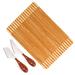 BergHOFF Bamboo 3Pc Rect Two-Toned Board Set/Aaron Probyn Cheese Knifes Bamboo | 13 H x 12 W x 3 D in | Wayfair 2220273