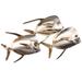 Copper Art 3 Piece Lookdown Fish School Wall Décor Set Metal in Gray | 15 H x 24 W x 3.5 D in | Wayfair MM122